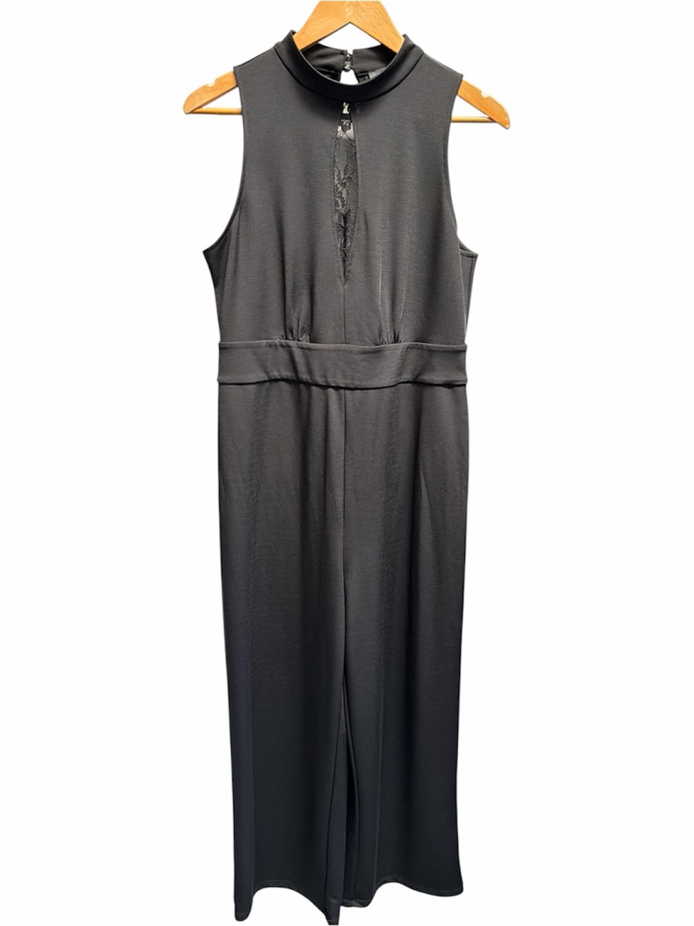 Dynamite Sleeveless Mock Neck Wide Leg Jumpsuit Size L